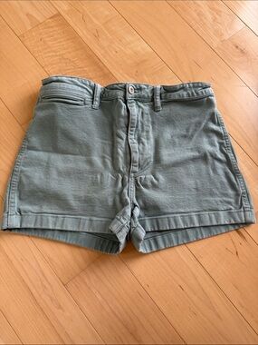 Madewell Women's High-Rise Sage Green Cotton Shorts